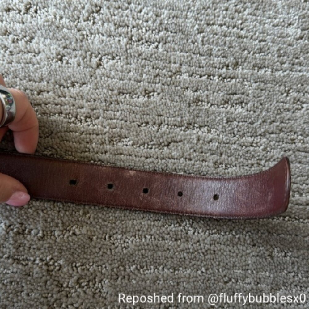 Vintage YSL Burgundy Leather Belt - Picture 6 of 9